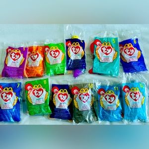 McDonald’s Happy Meal Toys TY Teenie Beanie Babies 1998 Complete set of 12-New